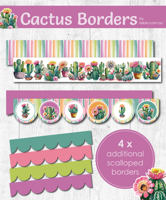 Cactus Bulletin Board Display Borders