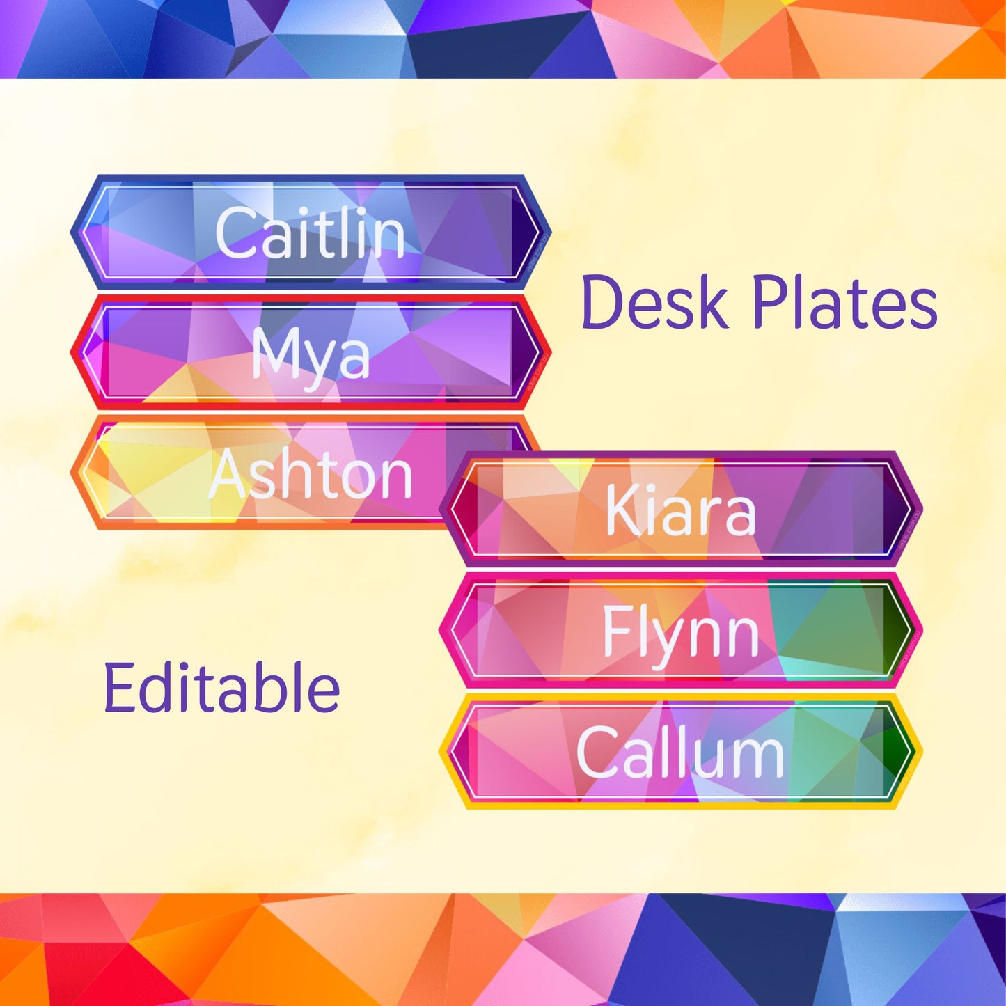 Jewel Desk Plates and Labels