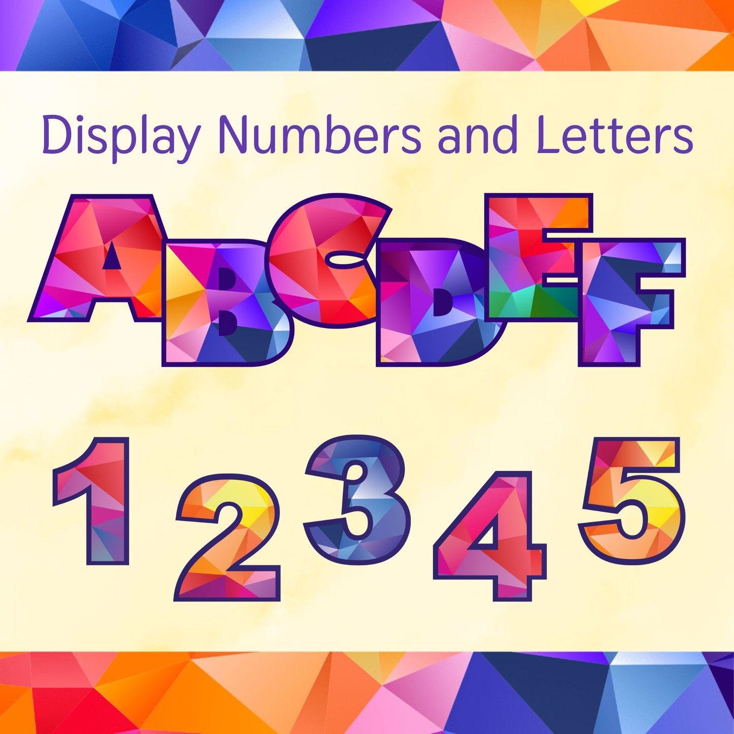 Jewel Number and Letter Classroom Display